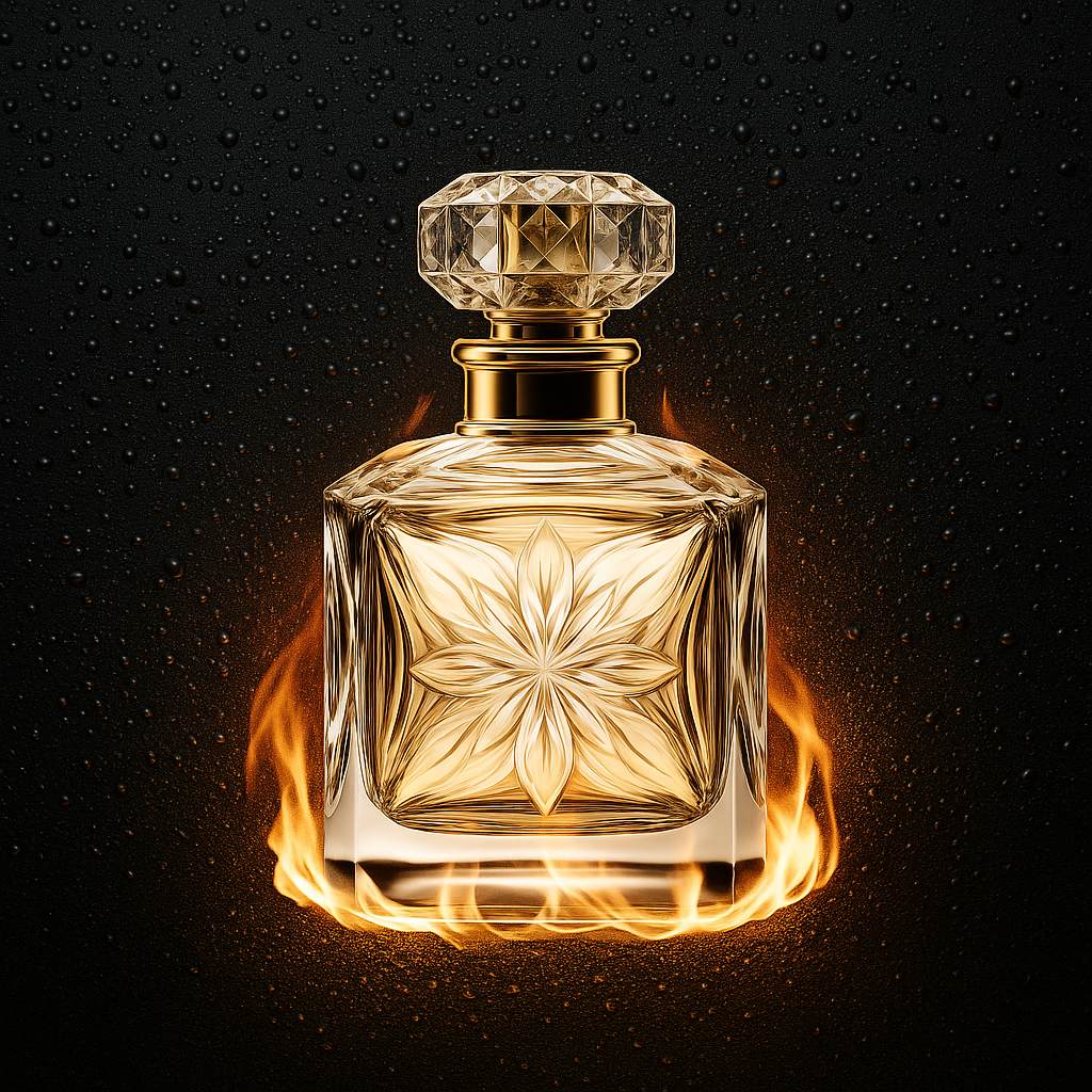 The Perfume Bottle with VFX applied. Product Photoshoots for product branding, amazon, shopify listing by Atma-Om Studios in Sydney, New South Wales, Australia. Photography and Videography Services.